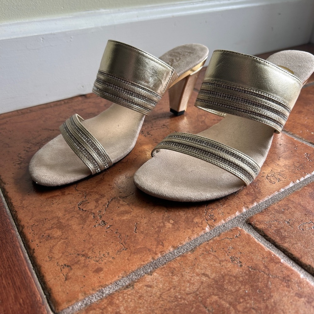 Onex Gold Strappy Heels
